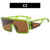 Oversized Hollow Out Square Sun Glasses Fashion One-Piece Lens Goggles Men Stylish UV Protection Sports Sun Eyeglass