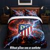 Atletico Madrid Design Bed Bedding Set 1 Duvet Cover + 2 Pillowcases Soft Breathable Household Bed Linens