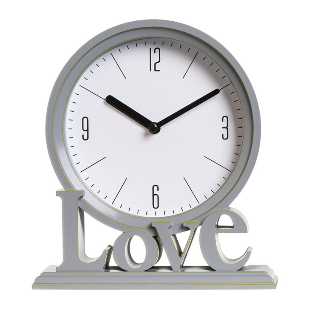 Fashion Vintage Style Desk Clock Nordic Round Pointers Clock Non Ticking Clock School