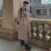 Осеннее пальто-тренч длиной до колена, мужское двубортное свободное пальто средней и длинной длины