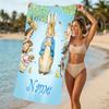 Customizable personalized beach towels Peter Rabbit themed designs.Suitable for the beach, yoga, sports;ideal as beach accessories
