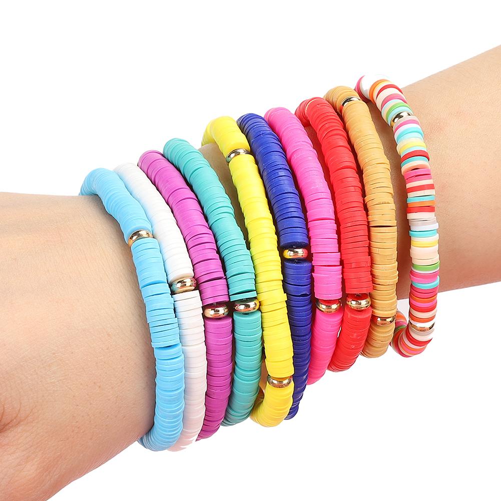 10pcs Bracelet Faux Pearl Colorful Fashionable Personality Women Bracelet Jewelry Gift