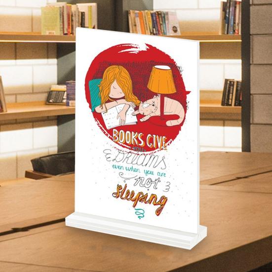 3 шт., акриловый держатель для вывески, прочный, двухсторонний, Т-образный, подставка для дисплея для домашнего офиса, меню, розничная выставка, ярмарка