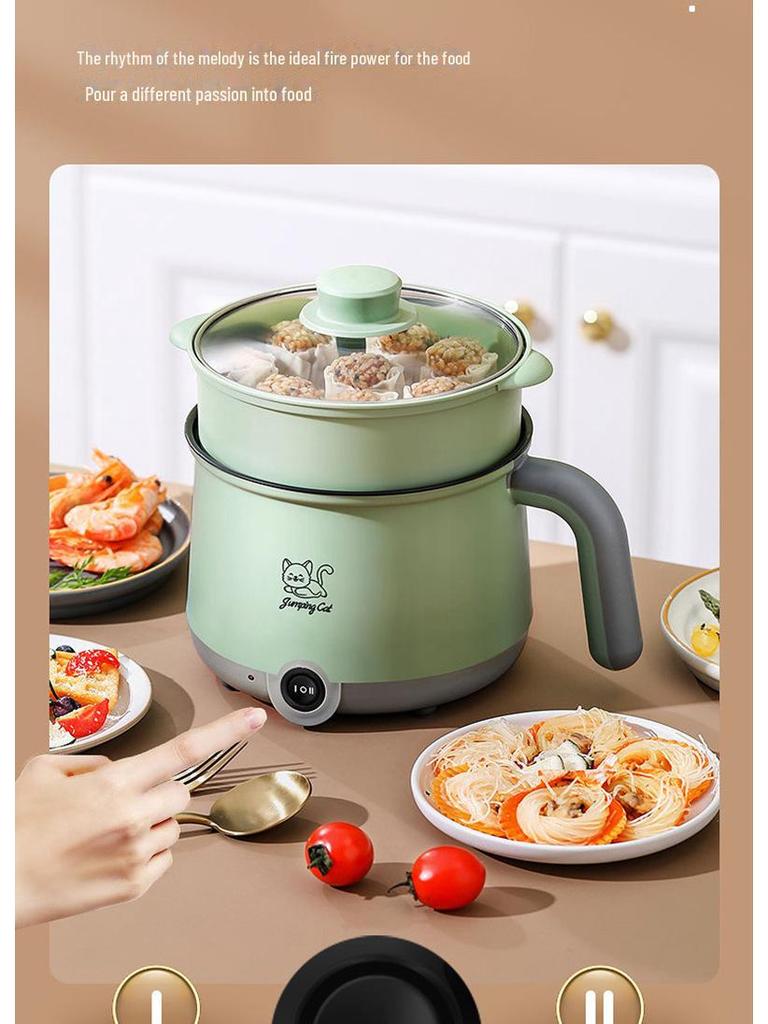 Компактная многофункциональная электрическая кастрюля для общежитий - антипригарная мини-плитка для студенческих обедов и лапши