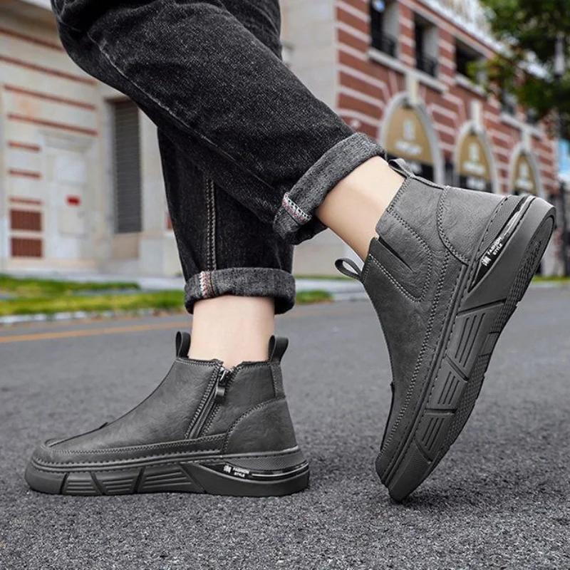 Fashion Outdoor Hiking Boots for Men Retro Non Slip Offers Offer Trendy 2025 Man Shoes Casual Low Price Comfortable Cheap Vintage New