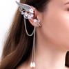 Charm Fairy Long Tassel Elf Ear Cuff Wrap Wings Resin Flowers No Piercing Elven Clip On Earrings For Women Cosplay Cosplay