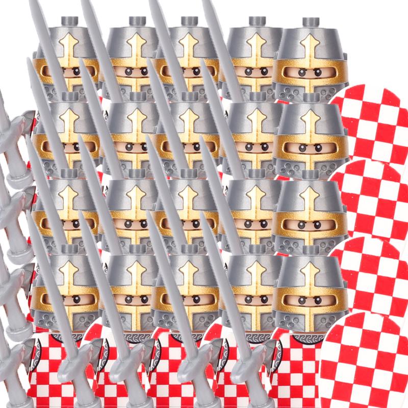 Военные Строительные Блоки Средневековые Фигурки Солдат Подарки Игрушки Оружие Щит Священная Римская Империя Сент-Лазарь Рыцарь Иерусалима Легион MOC