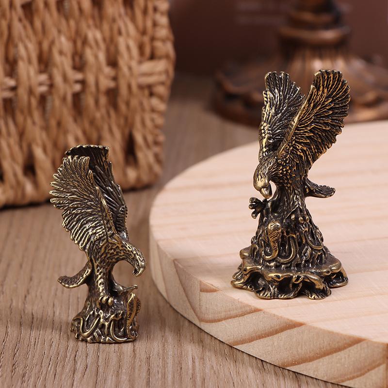 Pure Brass Eagle Statue Vintage Simulated Animal Statue Car Home Office Desk Decor Ornament Metal Figure Props Toy Gift Hawk