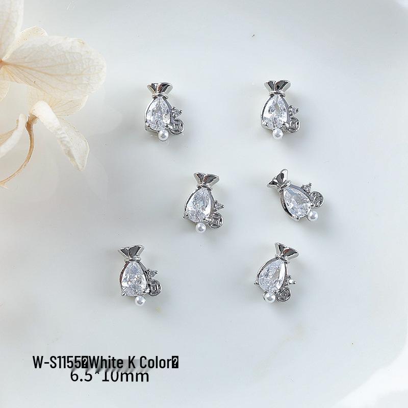 Новогодний маникюр: Роскошный подвеска-мешочек с цирконием и золотой инкрустацией из страз, носимые аксессуары для ногтей