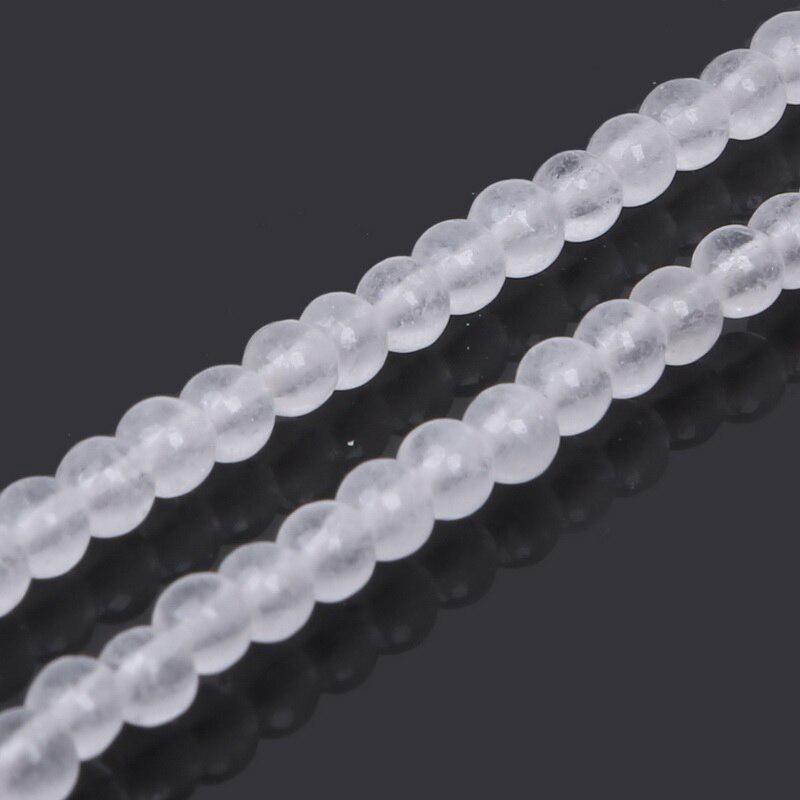 Natural Milk White Jade Stone Round Chalcedony Beads For Diy Jewelry Making 15 Inch