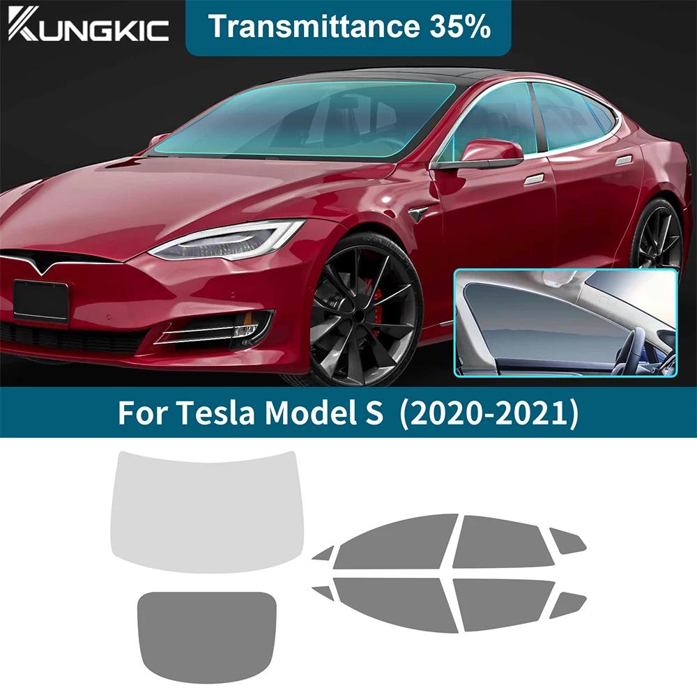 For Tesla Model S 2020 2021 Solar UV Privacy Protector Pre Cut Window Tint Film Front Rear Side Car Accessories Auto Parts