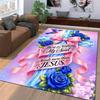 Christian carpet Set with Cross & Roses carpet set (1 duvet cover, 2 pillowcases, duvet not included)