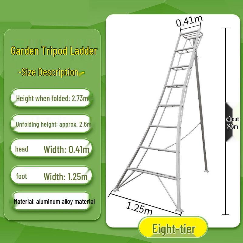Heavy-Duty Aluminum Orchard Tripod Ladder
