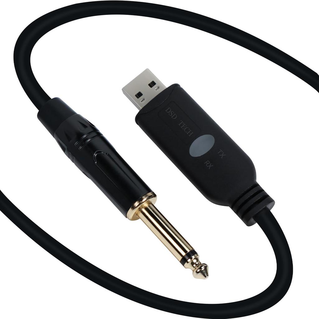 DSD TECH SH-AU20B USB - 6,35 мм TS Аудиоадаптер, поддерживает частоту дискретизации 96 кГц 24 бит.
