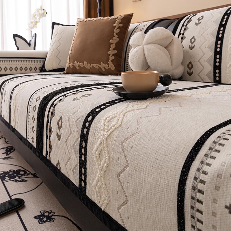 Stretchy Sofa Cover With Reinforced Corners, Modern Couch Cover And Reversible Sofa Slipcover For Large Sofas