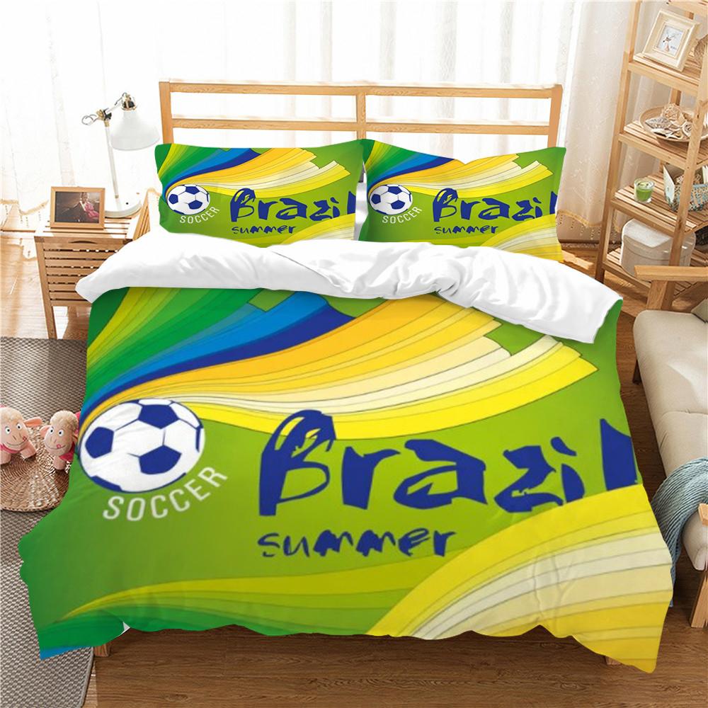 Комплект постельного белья 2/3 шт. пододеяльник, пододеяльник с 3D футбольным принтом, домашнее постельное белье, полиэстер, микрофибра, моющийся для спальни