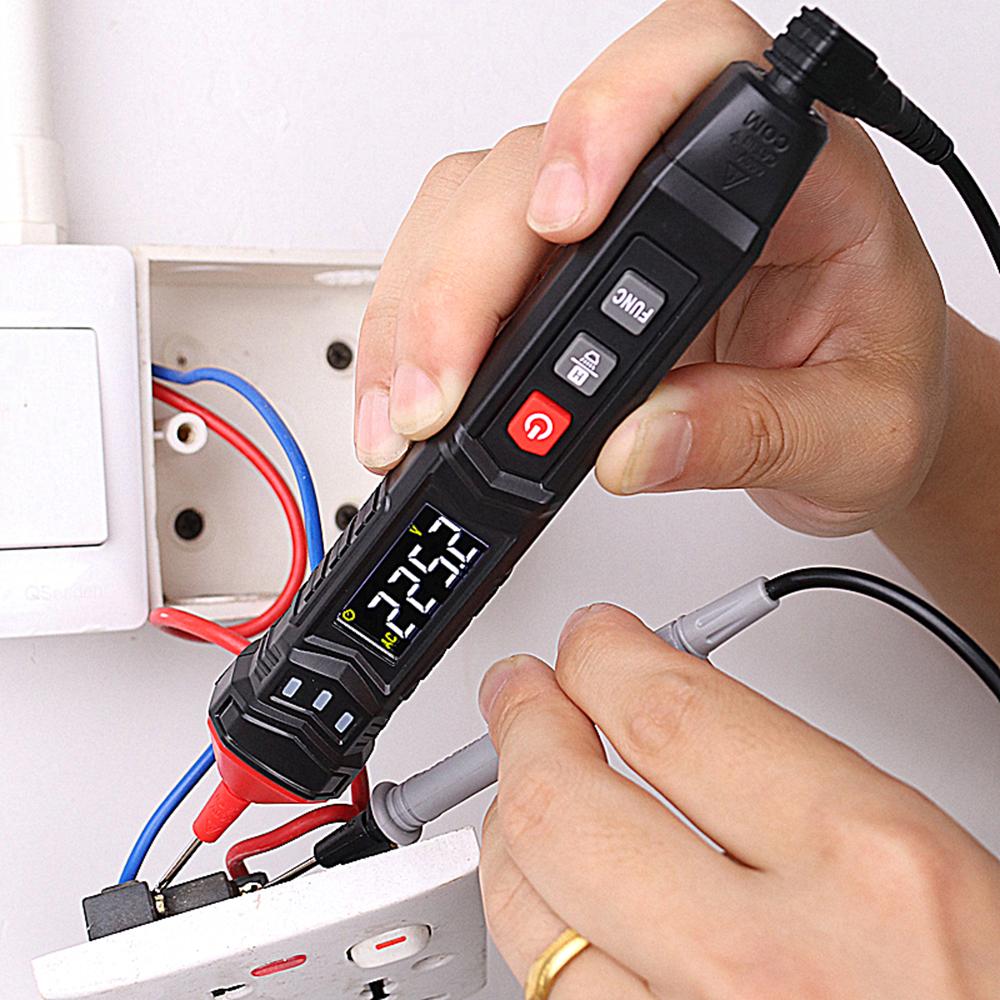 HABOTEST HT121 Цифровые мультиметры перьевого типа Умный портативный мультиметр True RMS с ЖК-дисплеем 4000