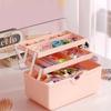 Dustproof Jewellery Box 3-Layers Toy Storage Box Cute Hairpin Storage Box
