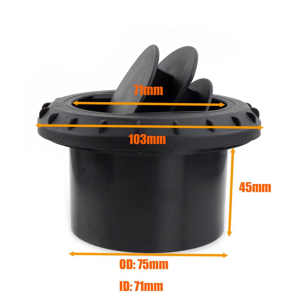 75 мм Выход воздуховода Черный Закрываемый Воздушный Дизельный Отопитель Кондиционер Для Автомобиля Грузовика Фургона Автодома Каравана