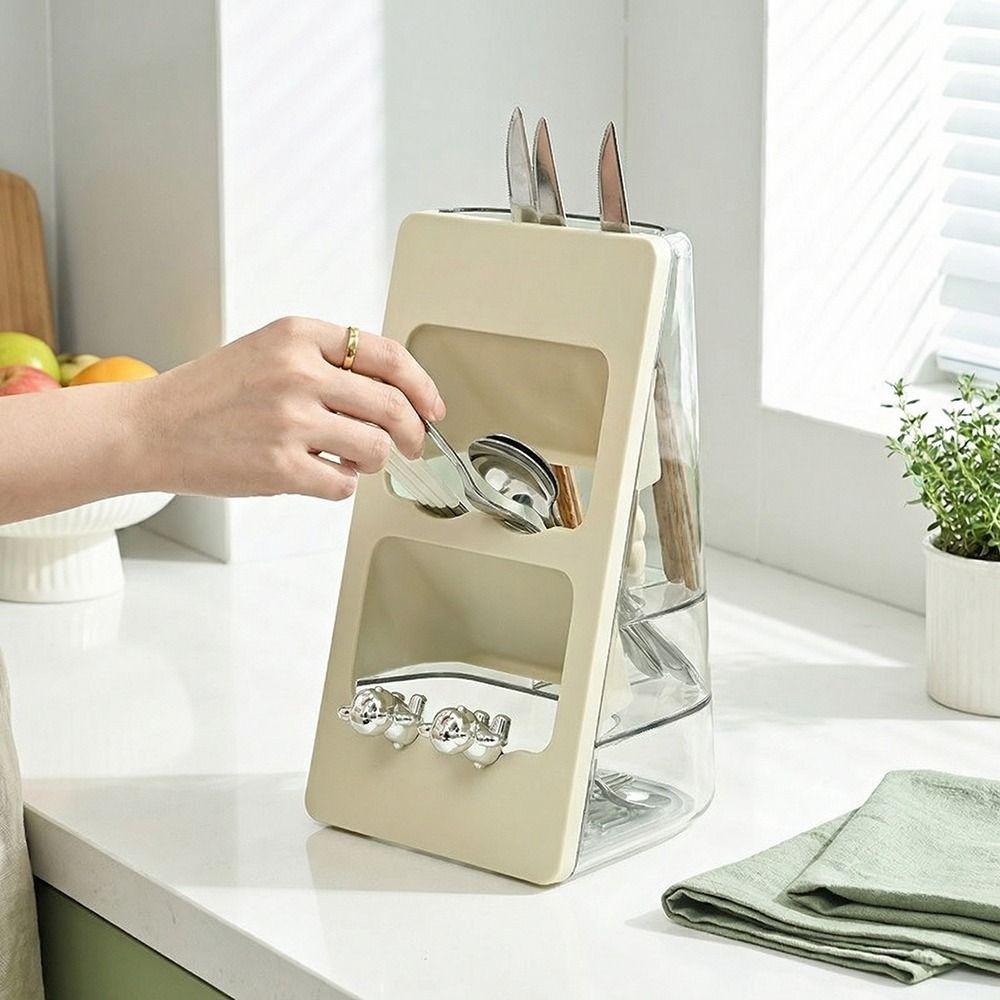 Large Capacity Chopstick Draining Rack Draining Hole Tableware Shelfs Kitchen Countertop