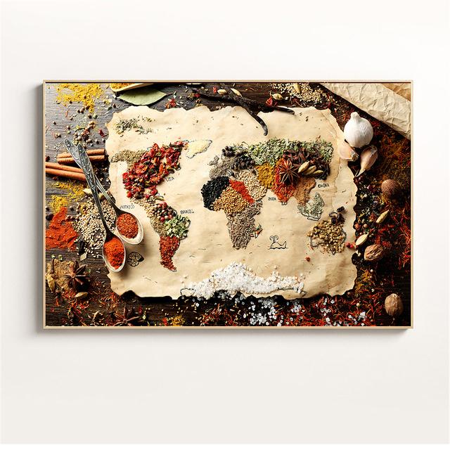 Картина с едой, пшеничный хлеб, кофе, настенная живопись, кухонный декор, плакаты на скандинавскую тему и принты, посуда, настенная живопись, холст, искусство