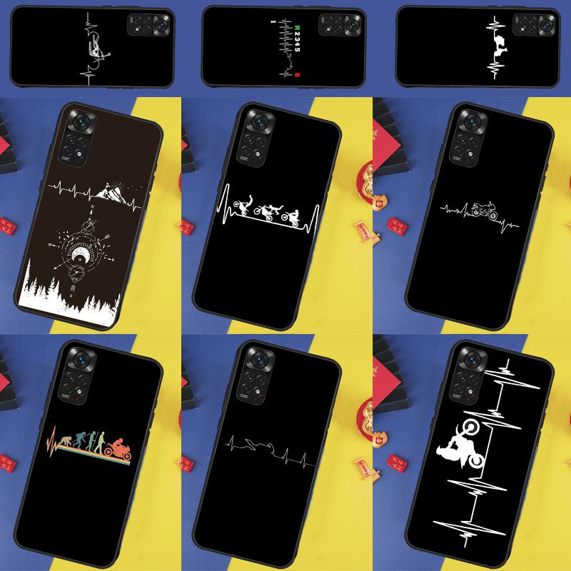Motorcycle Heartbeat Case For Xiaomi Redmi Note 14 13 9 10 11 12 Pro 9S 10S 11S 12S Redmi 13C 10C 12C 14C Cover
