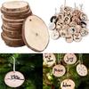10 Natural X Wood Slice Christmas Tree Ornament Hanging Decor Diy Craft Tag Gift