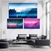 Пейзаж маслом фиолетовое небо восход солнца искусство холст картина гостиная коридор офис украшение дома фреска без рамки
