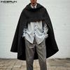 Spring Autumn Men High Neck Irregular Hooded Cloaks Coats Cape