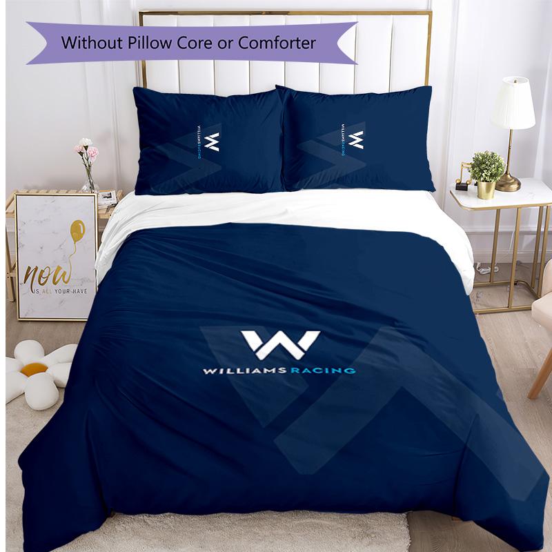 Williams Racing Printed 3PCS Bedding Set Soft Breathable Duvet Cover Pillowcases Set Washable Bedroom Decor Home Gift