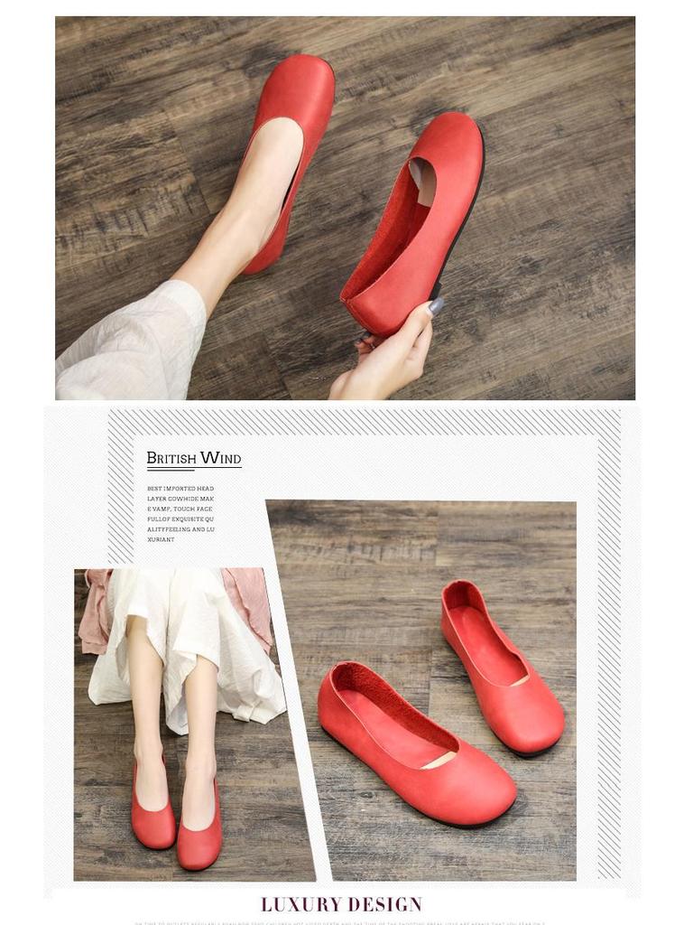 Simple Zen Handmade Leather Бабушкины Туфли - Женские Туфли На Мягкой Подошве Для Всех Сезонов