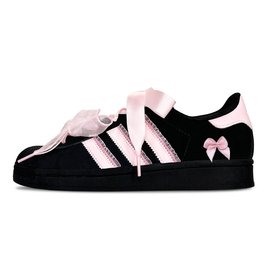 adidas Originals Superstar 2 Розовый Балет, Мерцающий Кот Водонепроницаемые и Износостойкие Низкие Кеды для Скейтборда Женские JH9977(Team79-S-BOX)