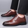 Fashion Men Business Leather Shoes Anti-slip Wearable Men's Leather Oxfords Shoes Comfort Wedding Office Breathable Pointed Casual Shoes