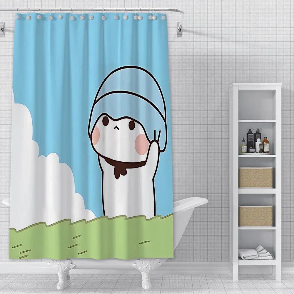 Мультяшная Q-Quarto B-Bubu и Dudu Шторка для душа Водонепроницаемая полиэстеровая ткань Занавески для ванны Домашний декор для ванной комнаты Занавеска с крючком
