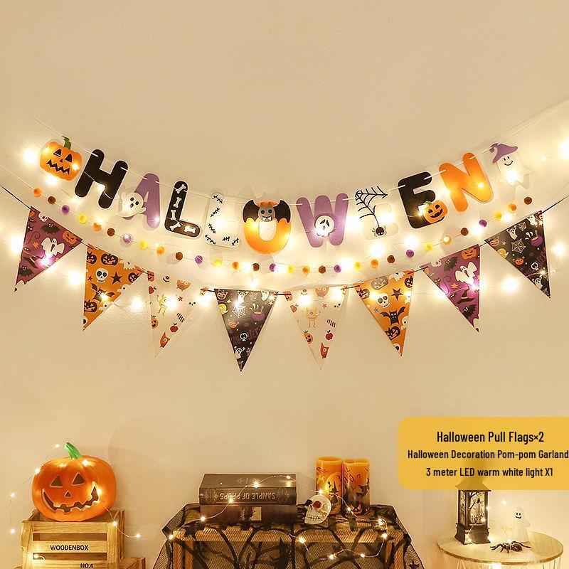 Halloween Hanging Decor: Flags, Flowers, and Ornaments for a Spooky Atmosphere