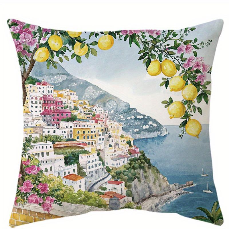 Mediterranean Lemon Themed Pillowcasesuitable For Sofa Car Bedroom Decorative Cushion Cover Pillow Cover