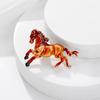 Horse Brooch Retro Style Enamel Pin Smooth Line Design Animal Pin Metal Edging Lightweight Suit Lapel Badge