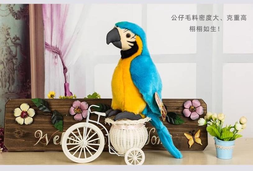 [Цинъюнь ЛИ] Плюшевая игрушка, попугай, реалистичный, птица, мягкая игрушка, подарок, подушка для обнимания, попугай, плюшевый, пушистый, милый, синий
