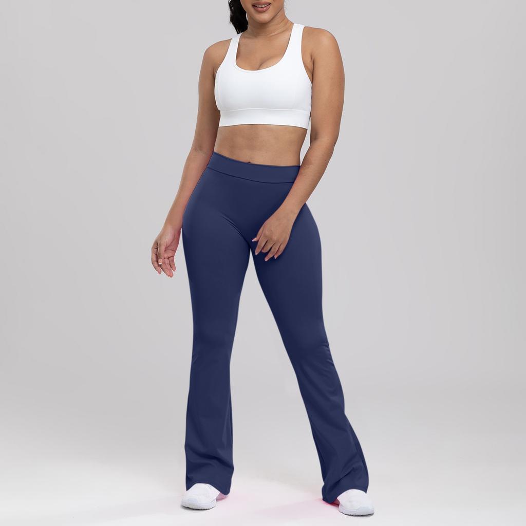 Женские спортивные брюки с высокой талией и подъемом бедер для тренировок, бега, похудения, йоги, расклешенные брюки