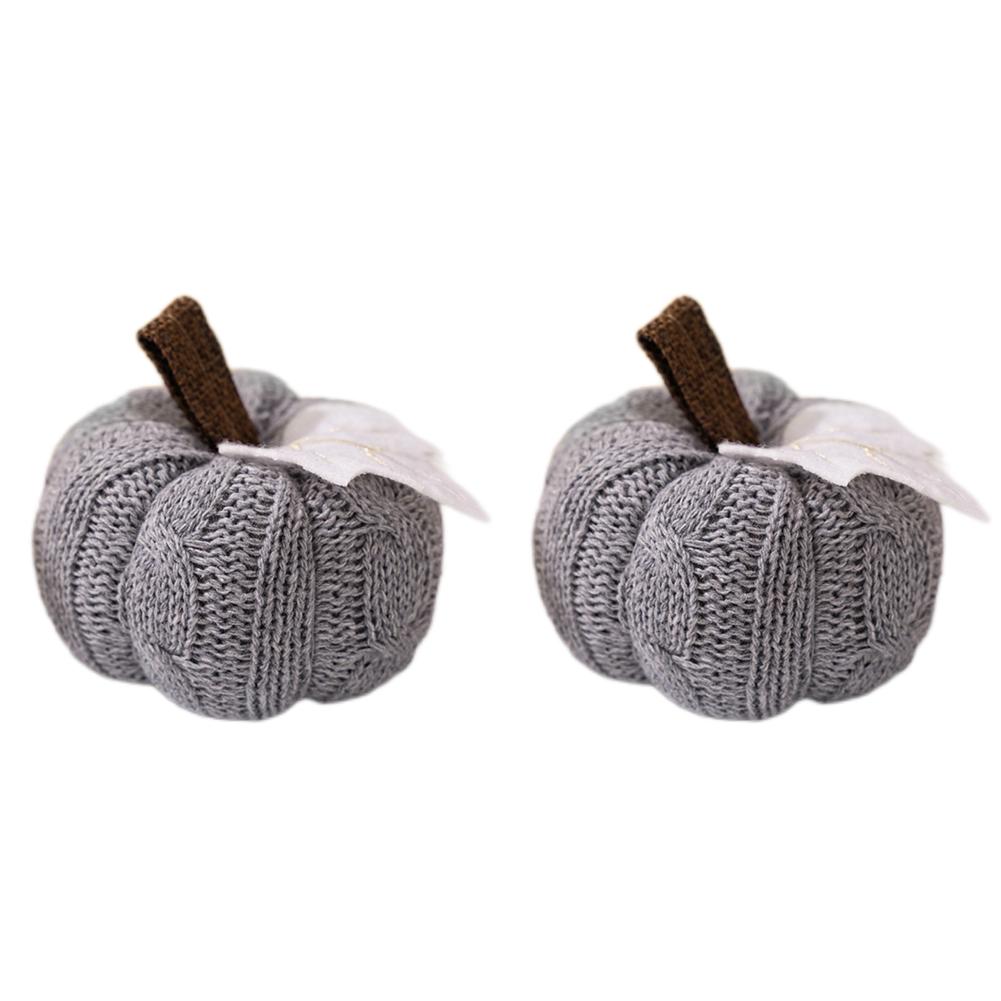 Faux Fall Decorative Crochet Pumpkins for Rustic Farmhouse Thanksgiving Harvest Halloween Table Centerpiece Mantel Kitchen Decor