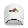 Бейсбольная кепка с изображением бегущей таксы и подсолнуха, кепка для гольфа, забавная кепка, мужская кепка, женская кепка