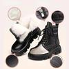 Fashion Non-slip Female 2024 Winter Ankle Boots Mid-calf Cotton Boots Thick-soled Padded Women Shoes Short Plush Female Warm Short Boots