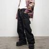 Vintage Washed Distressed Lumberjack Style Denim Pants Men Women Wide Leg Loose Fit Straight Cut