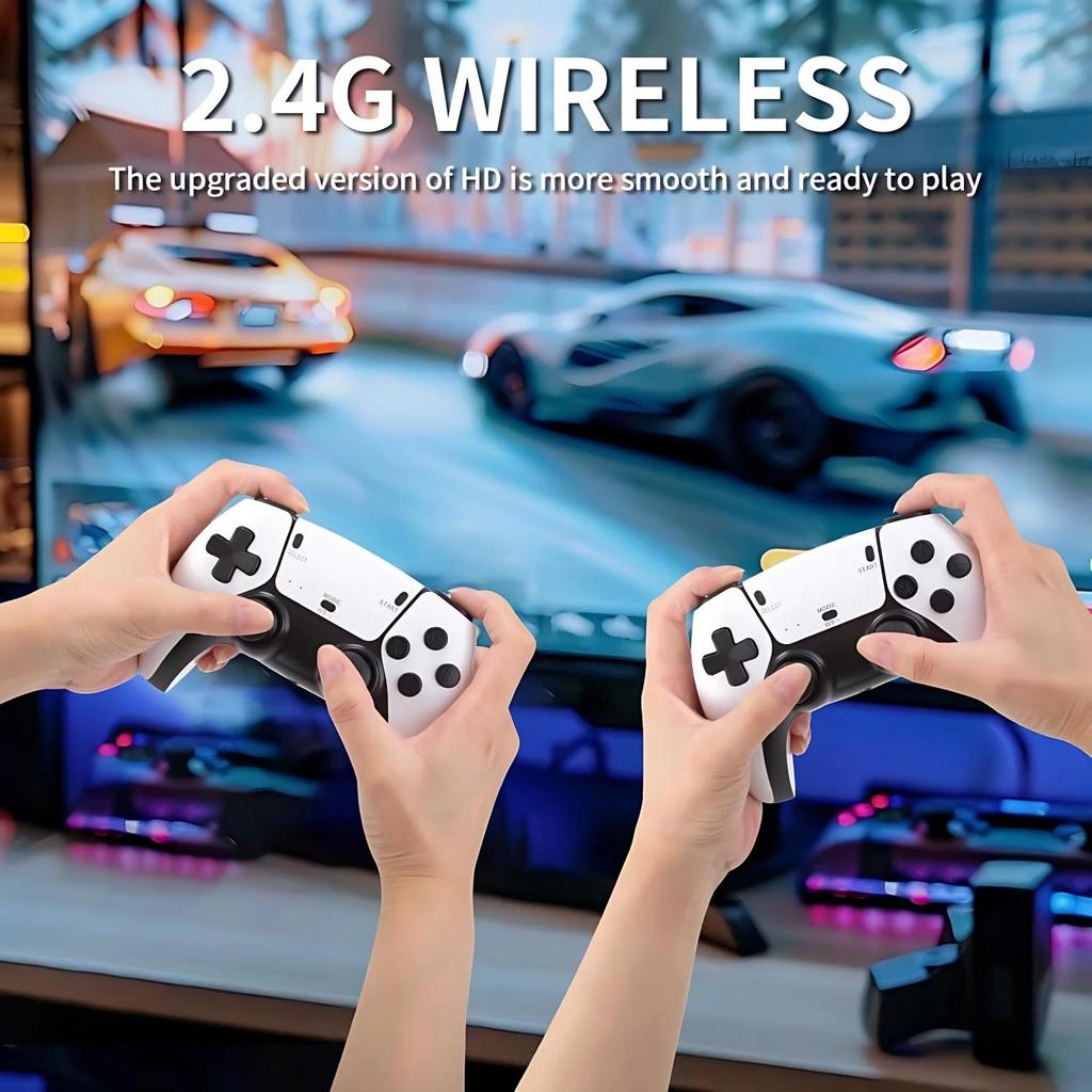 Беспроводная ретро игровая консоль M15 со встроенными 40 000 классическими играми, 4K HDMI выход на ТВ, 2,4G беспроводной контроллер, 64G ностальгический игровой стик