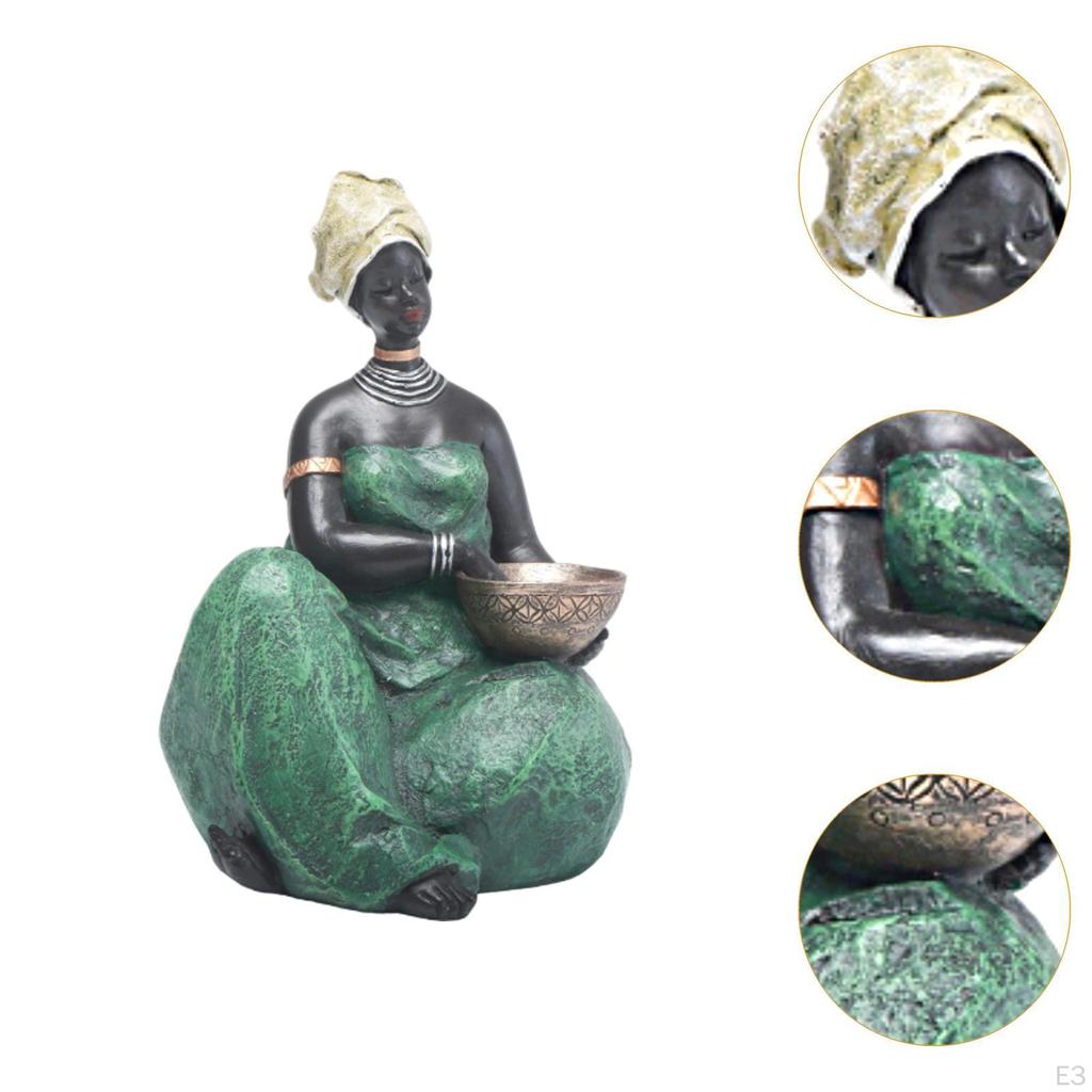 African Woman Statue As A Unique Gift Ornament In Resin