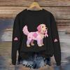 Breast  Sweatshirts For WomenRibbon Breast  Shirt Cute Dog Graphic  Long Sleeve Tops