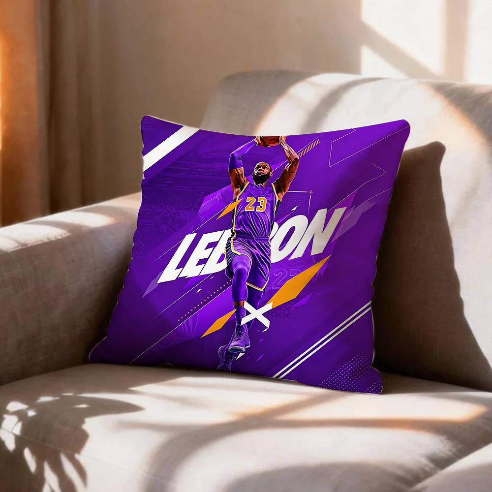 POP Basketball Player LLeBron James Pillow Case Pattern Printed Pillowcase For Living Room Sofa Cushion Cover