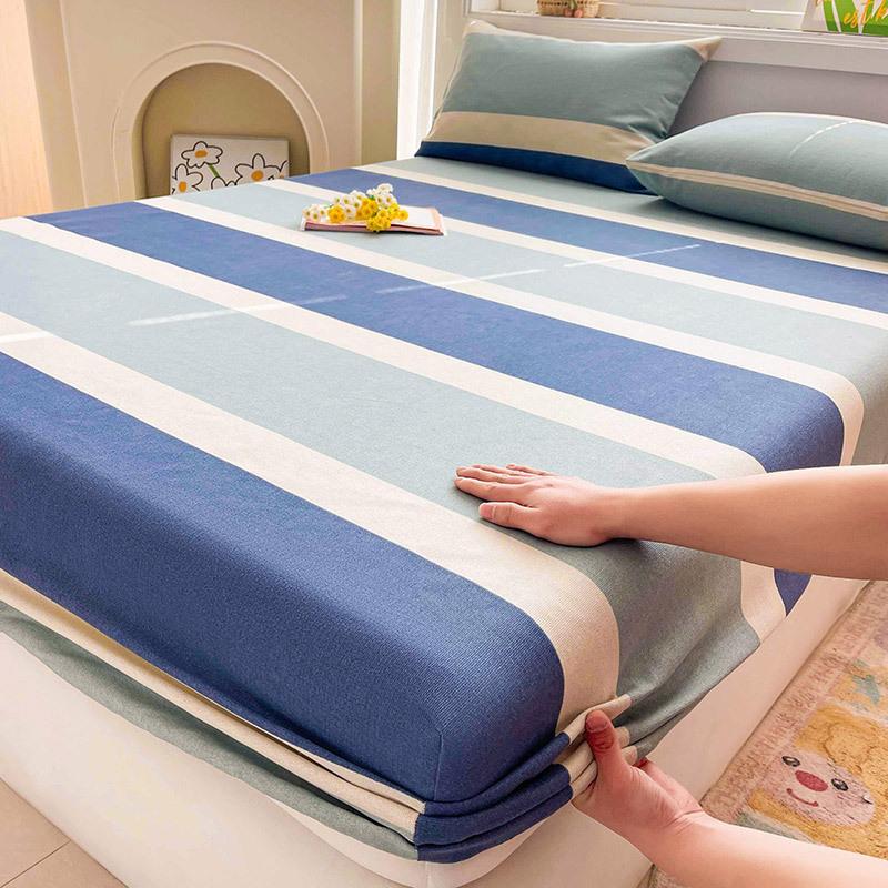 Cotton Bed Sheet on Elastic Cute Printed Mattress Cover for Kids Cartoon Pure Cotton Bed Linen (without Pillowcase)