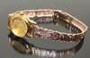 Hawaiian Jewelry Gold Watch 14k Pink Yellow Gold Bracelet Watch & "Hawaiian Flower"
