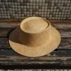 Japanese Retro Vacation Treasure Grass Woven Flat Top Small Brim Top Hat Women'S Summer Sunshade Sunscreen Travel Beach Versatile Straw Hat
